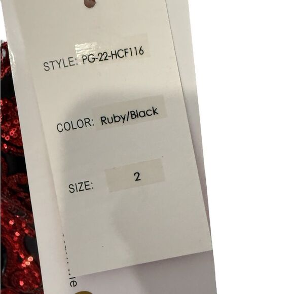 NWT Promgirl Ruby Red Black Sequin overlay short corset back homecoming dress 2 - Picture 8 of 9